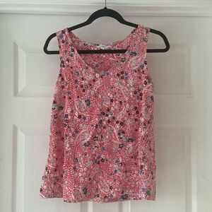 Time and Tru Paisley Floral Sleeveless Top - Pink and Blue size 4-6 small